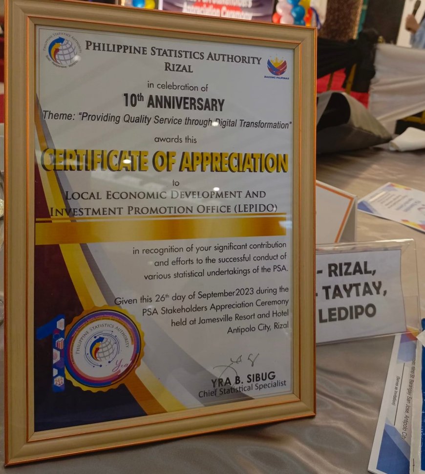 LGU Smile Taytay: Outstanding Stakeholder at PSA’s 10th Year Anniversary!